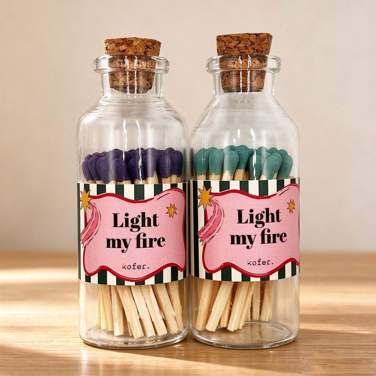Sets d'allumettes en bouteille sous licence pour la marque Light My Fire