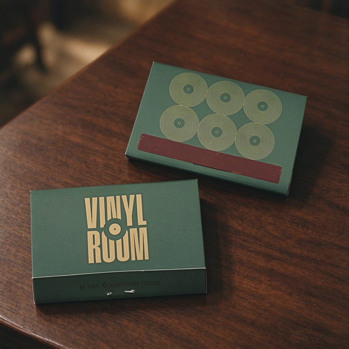 Boîtes d'allumettes de luxe vert foncé à motif pour la marque West Room